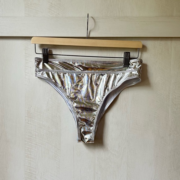 Unmarked Other - 👽 Cheeky High-Waist Metallic Bikini Bottom Sz L 👽 Spacey Aliencore Swimwear